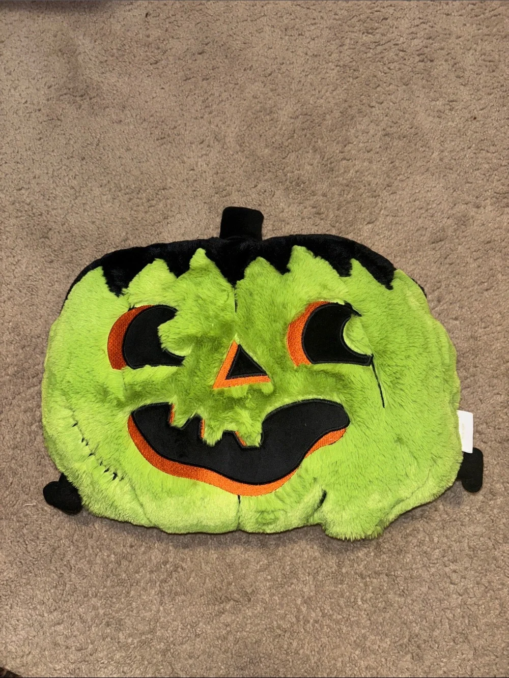 Summerween Green Frankenstein Plush Pumpkin Pillow